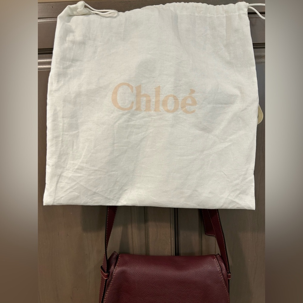 Chloe Medium Marcie Crossbody Bag in Burgundy - Picture 10 of 15